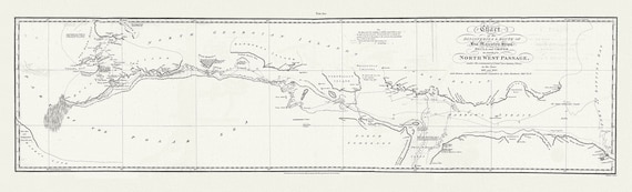 Chart of the Discoveries & Route of his Majesty's Ships Hecla and Griper in search of a North West Passage, 1821 20x66"
