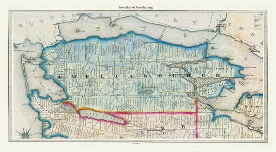 Township of Ameliasburg in Prince Edward County, Tremaine auth., 1863, map on heavy cotton canvas, 45 x 65 cm, 18 x 24" approx.