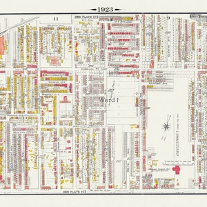 Plate 106, Toronto East, Leslieville and North, 1923, Map on heavy cotton canvas, 18x27in. approx.