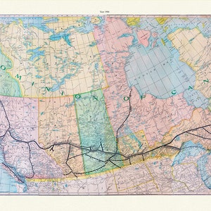 Map of the Grand Trunk Pacific Railway and branches, also showing lines of the Grand Trunk Railway System, 1906, on heavy canvas, 22x27"