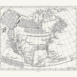 Briggs, North America, 1625 , map on heavy cotton canvas, 22x27" approx.