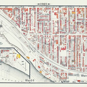 Plate 53, Toronto West, Parkdale South &  West, 1923, Map on heavy cotton canvas, 18x27in. approx.