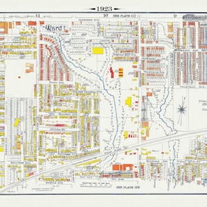 Platte 109, Toronto East, Leslieville North, Monarch Park, 1923, Karte auf schwerer Baumwollleinwand, 18x27in. Ca.