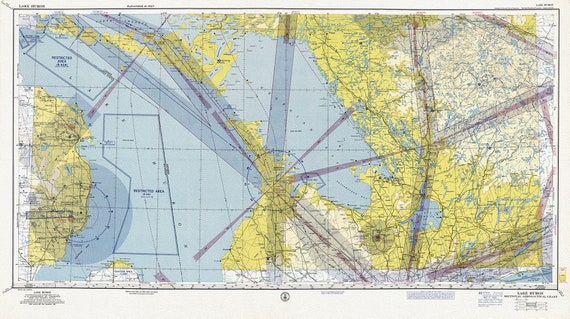 Aeronautical Chart,  Ontario, Lake Huron Section, 1960