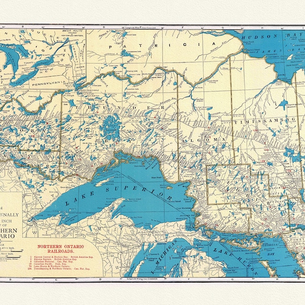 North Shore Lake Superior Map - Etsy