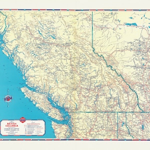 Een routekaart van British Columbia, 1937