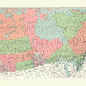 Mapa Dominium Kanady, 1900 r., na grubym płótnie bawełnianym, ok. 20 x 25 cali.