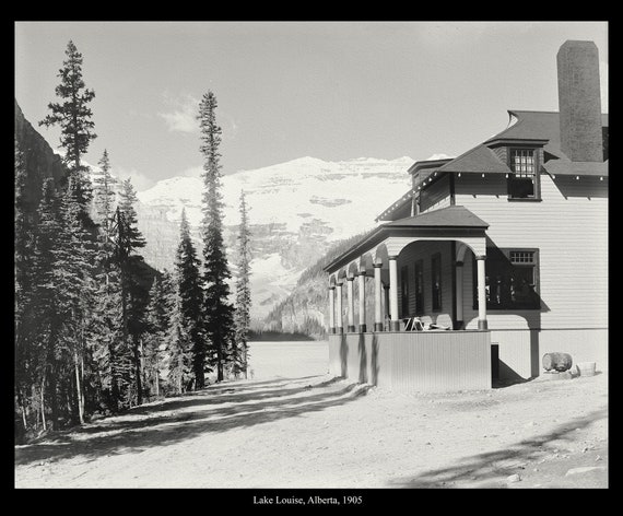 Lake Louise, Alberta, 1905, Vintage Photograph on Canvas, 50x 70 cm, 20 x 25" approx.