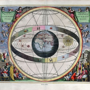 Cellarius, Harmoni Macrocosmica II, 1660,  celestial map on durable cotton canvas, 50 x 70 cm or 20x25&quot; approx.