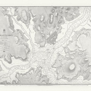 Seekarte, Prince Edward Island, Charlottetown Harbour, 1861, Karte auf schwerer Baumwollleinwand, ca. 20 x 25"
