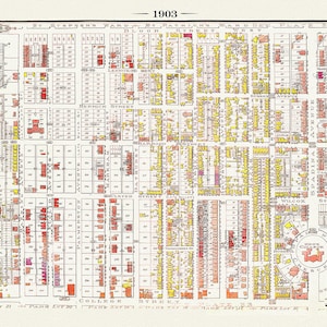 Placa 25, Toronto Downtown West, Anexo Sul, Knox College, 1903, mapa em tela de algodão grosso, 20 x 30", 50 x 76cm, aprox.