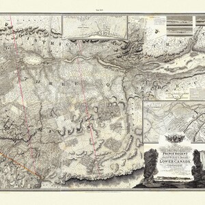 Bouchette et Faden, Map of Lower Canada, 1815 , map on durable cotton canvas, 50 x 70 cm, 20 x 25" approx.