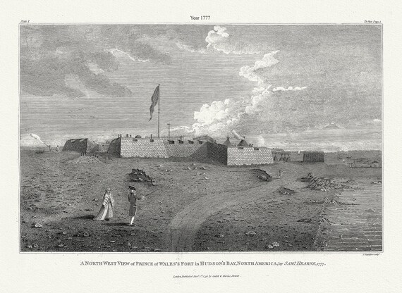 A north west view of Prince of Wales's Fort in Hudson's Bay, North America, Saml. Hearne auth., 1777, .50 x 70 cm, 20 x 25" approx.