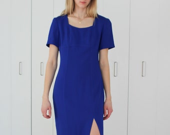 Vintage Liz Claiborne Dress | Cobalt Blue Made in Costa Rica