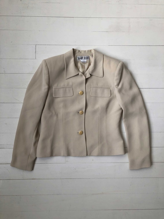 Vintage Jones New York Button Pocket Jacket | Cre… - image 9