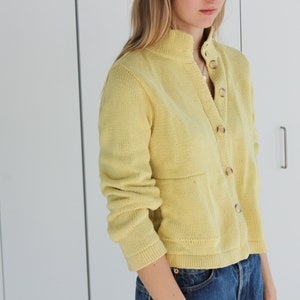 BKG & Company New York Yellow Button Cardigan Sweater Mock Neck image 2