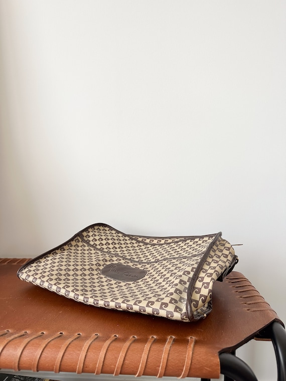 Vintage Pierre Cardin Logo Bag | Tan Logo zipper … - image 3