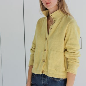 BKG & Company New York Yellow Button Cardigan Sweater Mock Neck image 4