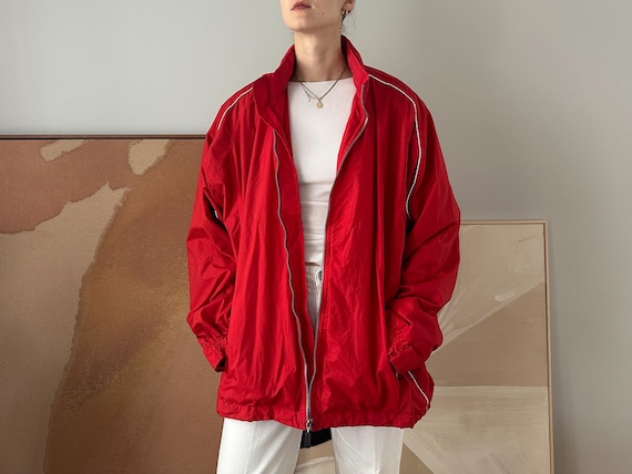 AND FAMILYS CO. ナイロンジャケット vintage red Vintage Pro Celebrity Red Nylon Windbreaker Jacket | 90s American