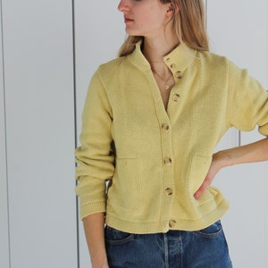 BKG & Company New York Yellow Button Cardigan Sweater Mock Neck image 5