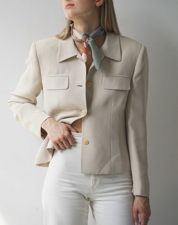 Vintage Jones New York Button Pocket Jacket | Cre… - image 1