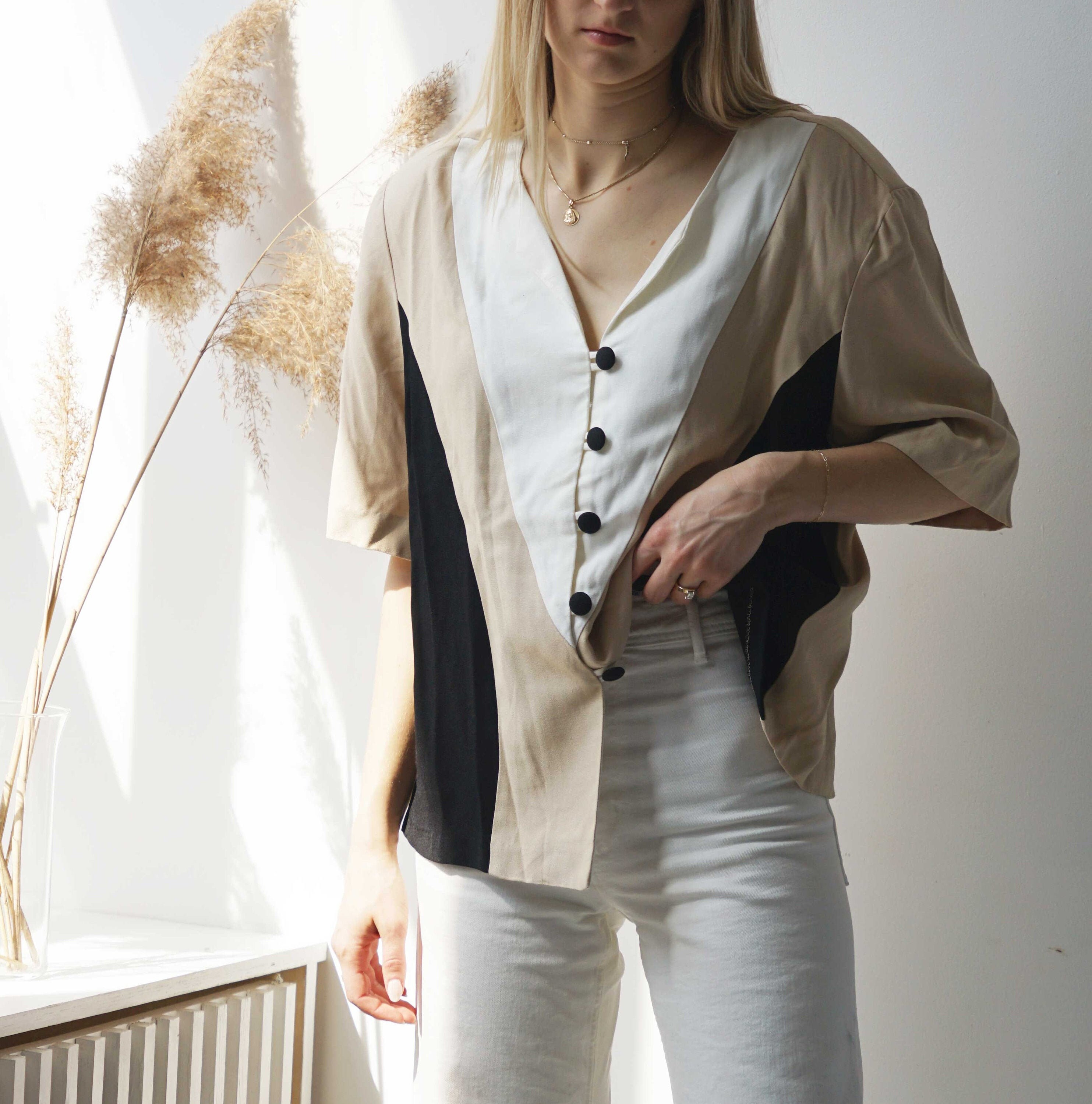 Vintage Michael Taylor Apparel Inc Vneck Button Shirt Color Etsy