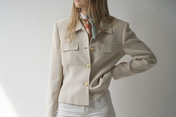 Vintage Jones New York Button Pocket Jacket | Cre… - image 5