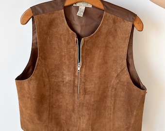 Vintage Marsh Landing Petites Camel Color Suede Vest