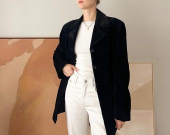 Vintage Ewear Black Suede Leather Jacket | Made in Korea | Plus Size 2X