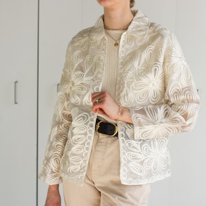 Embroidered evening jacket online