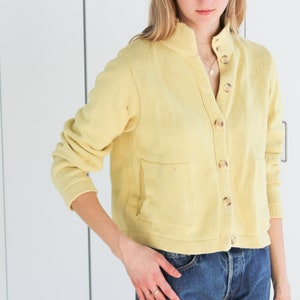 BKG & Company New York Yellow Button Cardigan Sweater Mock Neck image 1