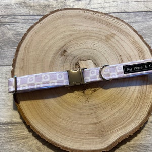 Purple check collar | Dog accessories | Collar | Puppy
