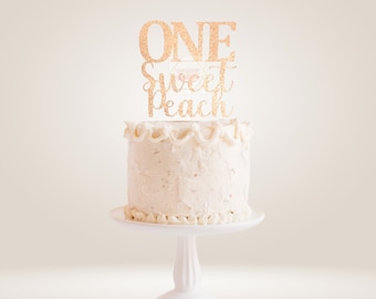 Sweet Peach 1st Birthday Cake Topper and Cupcake Toppers