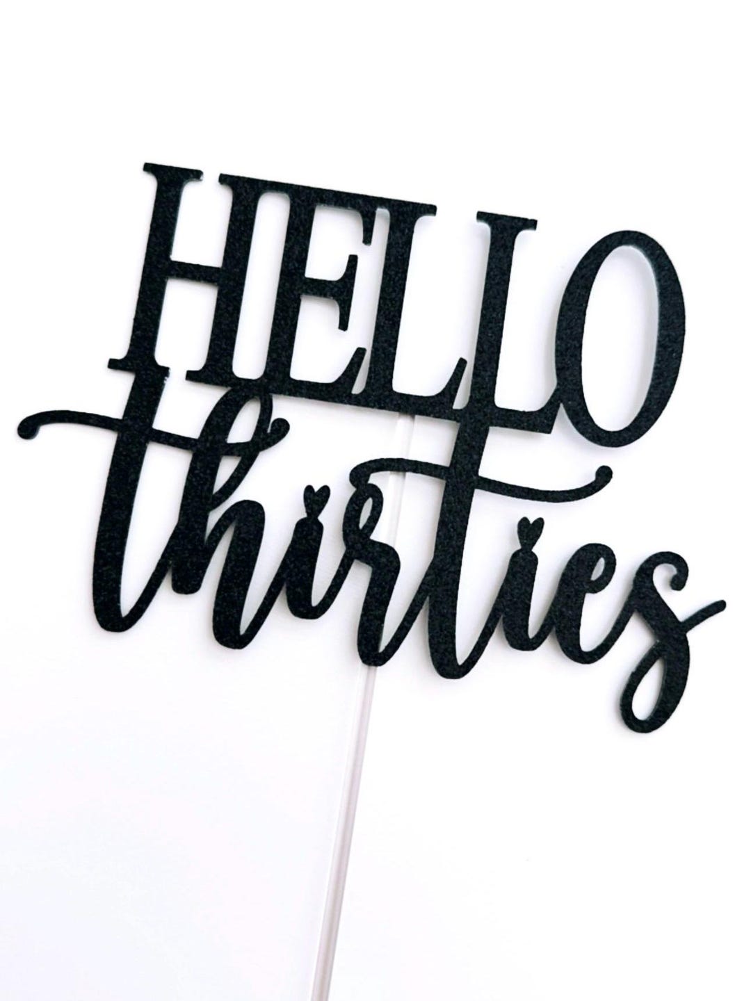 Hello Thirties, 30th Birthday Topper, Hello 30s, Glitter Cake Topper - Etsy