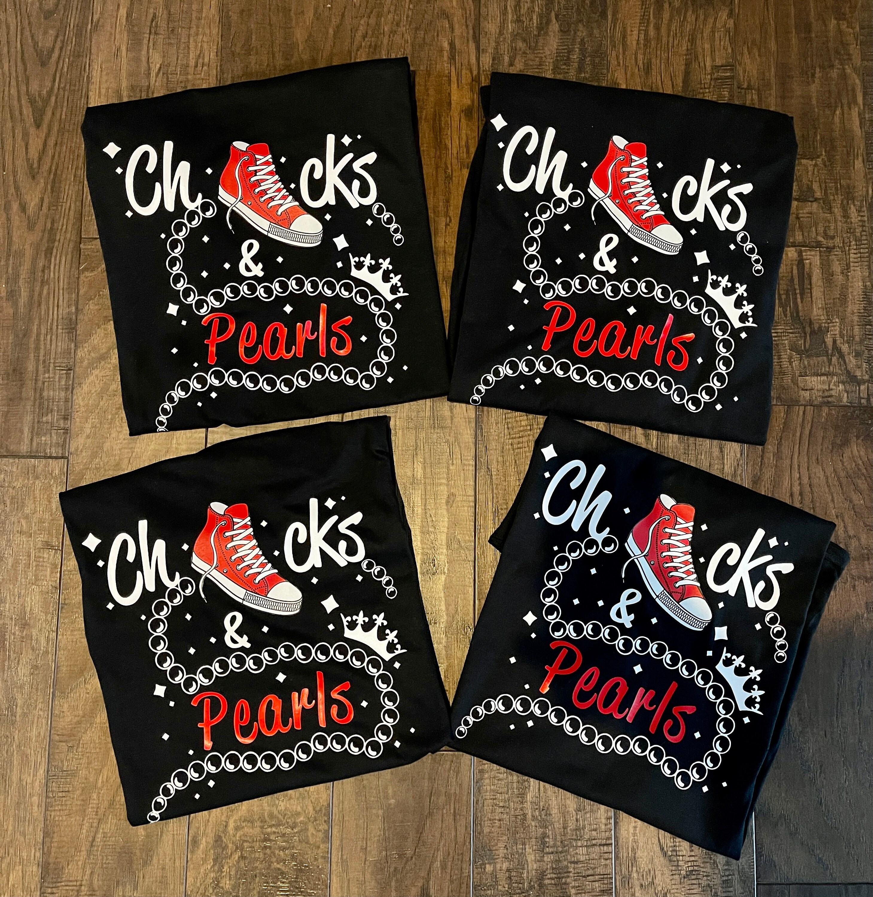 Chucks and Pearls Shirt Empowered Women Chucks and Pearls Etsy