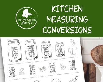 Kitchen Measurement Conversion Chart – Printable Cooking & Baking Cheat Sheet (PDF)
