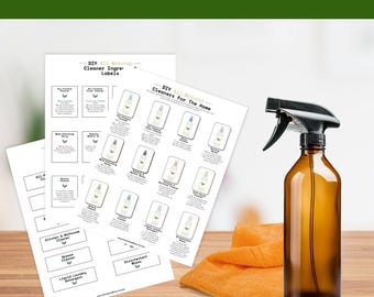 Przepisy na nietoksyczne środki czyszczące DIY do wydrukowania – 12 przepisów i etykiet na naturalne środki czyszczące