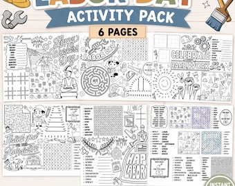 Labor Day Activity Pack for Kids, Labor Day Worksheets, Printable Labor Day Activities, September Classroom Activities, No Prep PDF