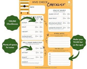 Beekeeper’s Hive Check Log – Printable Inspection Sheet for Tracking Hive Health