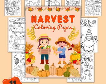 Kolorowanka Żniwa do druku, Jesienne kolorowanki dla dzieci, Jesienne arkusze aktywności, Kolorowanka Dynia, Kolorowanka Święto Dziękczynienia w formacie PDF