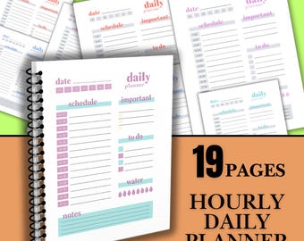 Planer dzienny do druku w formacie PDF | Planer godzinowy, lista zadań do wykonania, planer produktywności, planer minimalistyczny, wersja cyfrowa