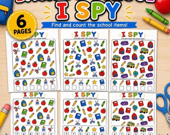 Back to School I Spy | School Supplies Counting Activity Printable (Instant Download)