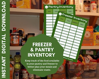 Freezer & Pantry Inventory Tracker - Printable Food Storage | Organization Sheets for Meal Planning