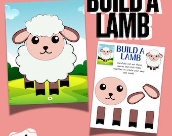 Activity for Kids: Build a Chick Craft Printable, Cut and Paste Farm Animal Activity, Instant Download