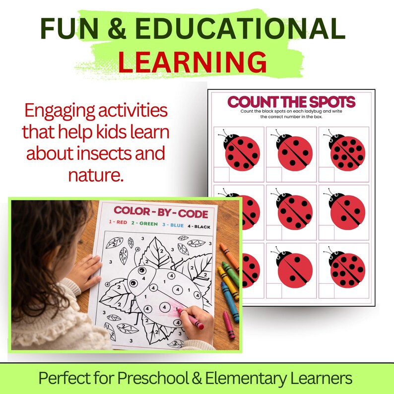 Ladybug Life Cycle Activity Pack for Kids, Insect Science Printable ...