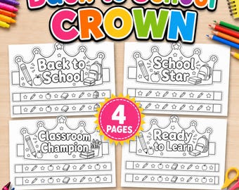 Back to School Crown Craft | Printable First Day School Activity (Instant Download)