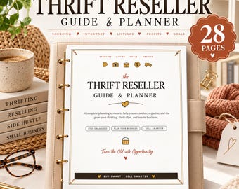Thrift Reseller Guide and Planner, Thrift Flipping Business Planner, Reseller Sourcing & Inventory Tracker, Secondhand Selling Printable