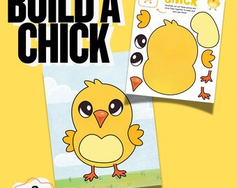 Activity for Kids: Build a Chick Craft Printable, Cut and Paste Easter Activity, Instant Download