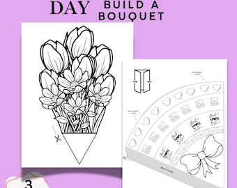 Mother’s Day Gift from Kids DIY Flower Bouquet Craft, Instant Download