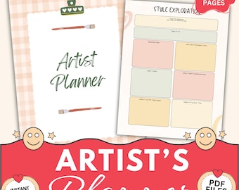 Artist Planner Printable PDF, Art Journal Planner, Creative Planner, Sketchbook Pages, Art Goals Tracker, Drawing Planner, Art Workbook